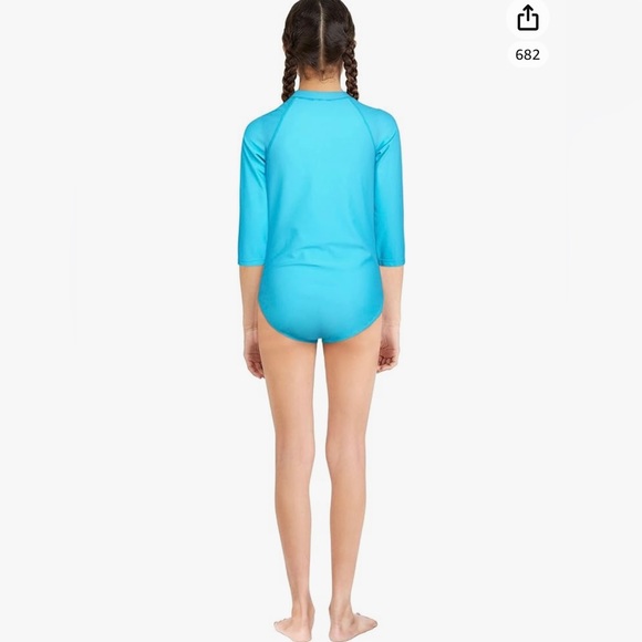 Limited Too Girls’ Rashguard – UPF 50+ One Piece Long Sleeve Sun/Sand Protection - Picture 4 of 11